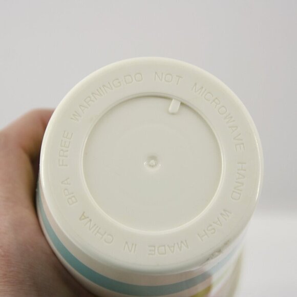 Kate Spade NY Candy Stripe Multi Color Insulated Tumbler New Straw 20oz / 591mL - Picture 7 of 13